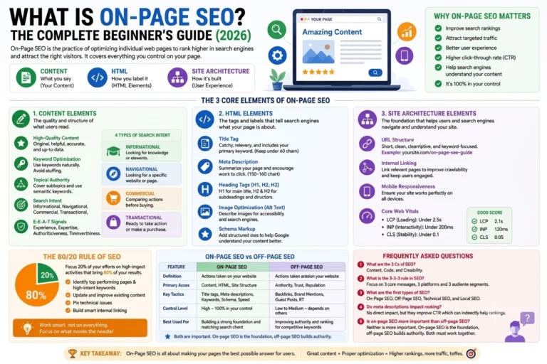 What Is On-Page SEO? The Complete Beginner’s Guide for 2026